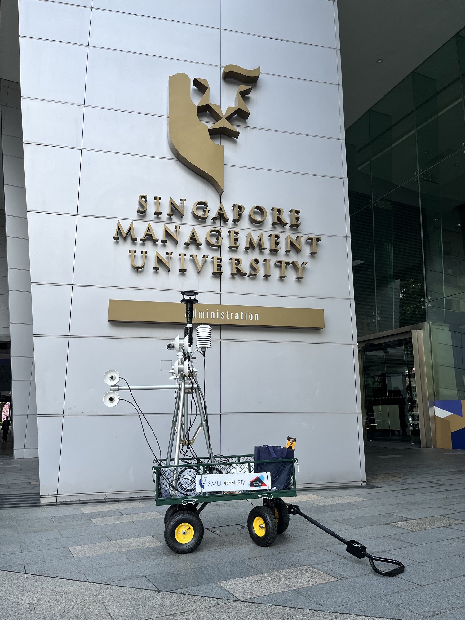 A mobile weather station developed by Singapore Management University to measure urban heat.