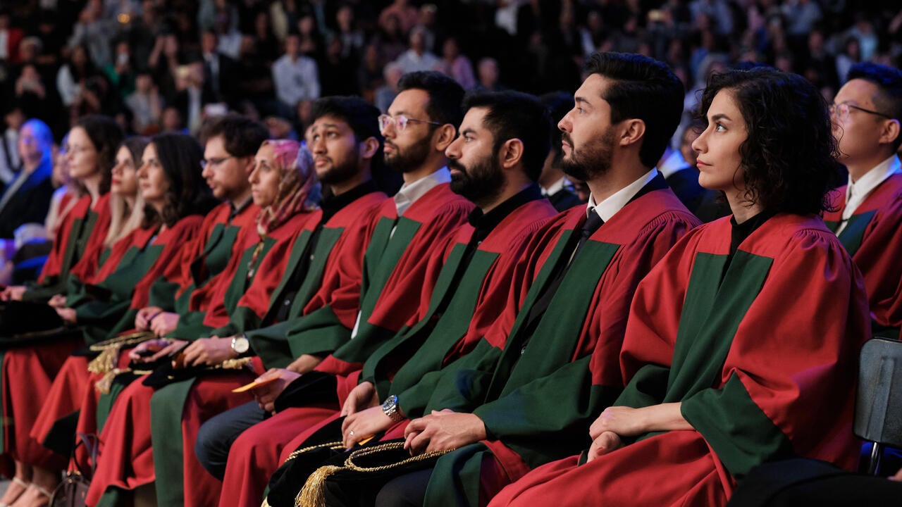 PhD graduates at convocation