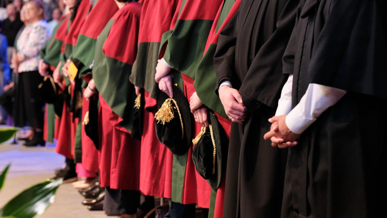 PhD graduates at convocation