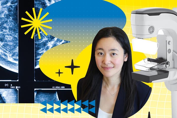 A collage of medical items with Dr. Shu (Joy) Jiang 