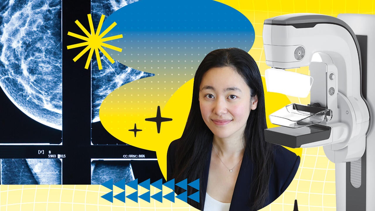 A collage of medical items with Dr. Shu (Joy) Jiang