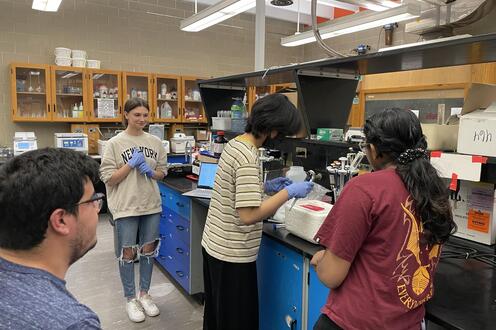 Ria Menon co-founder of Real Research mentors a group of undergrad students