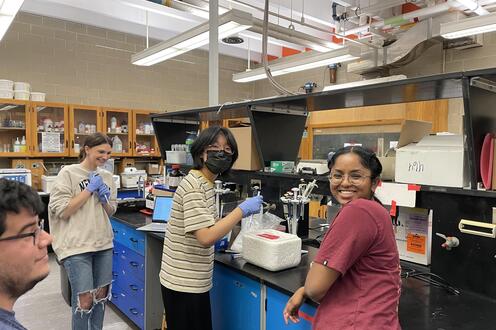 Ria Menon co-founder of Real Research mentors a group of undergrad students