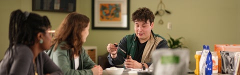 A student uses an eyedropper during a workshop on Indigenous medicines and remedies