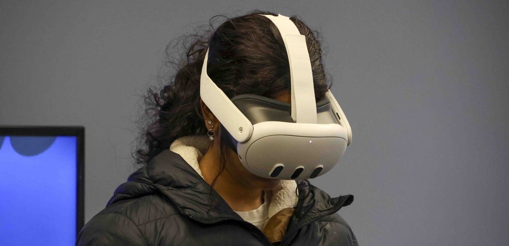 person wearing a Virtual Reality Headset