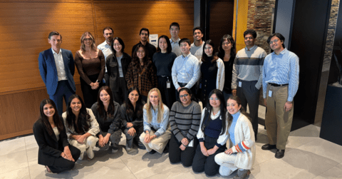 Group photo of Teck resources co-op students with the company CEO