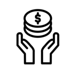 Hands holding coins icon